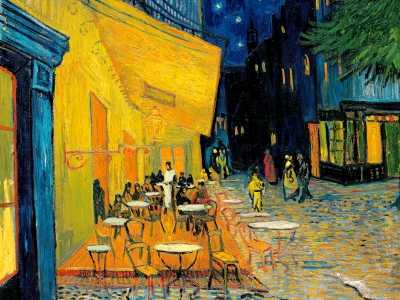 O Terraço do Café à Noite